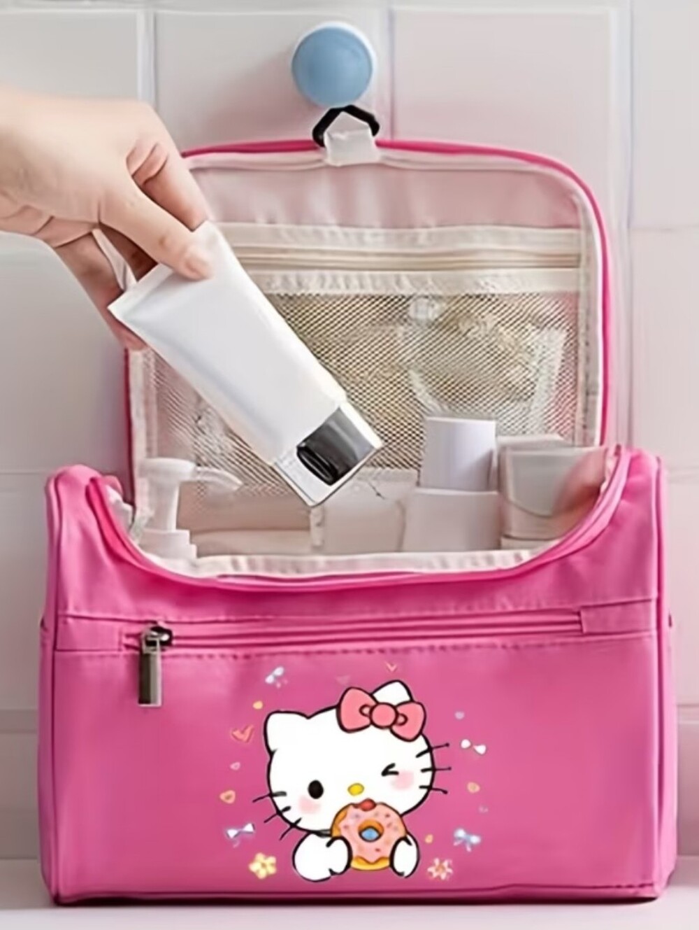 Blue-Sanrio Large Capacity Make-up/ Toiletry Bag. NWT. Retail $34 - Picture 5 of 6